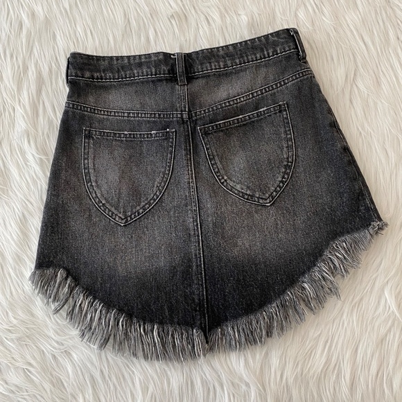 Free People Grey Jean Skirt - Picture 4 of 4